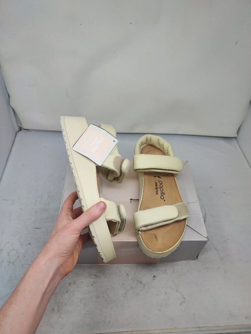 Birkenstock Papillio Cream Theda Leather Flatform Sandal